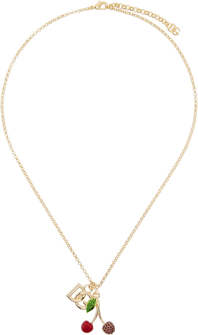 Náhrdelník Dolce & Gabbana Gold 'DG' Logo & Cherries Necklace Metalická | WNP6C1W1111, 0