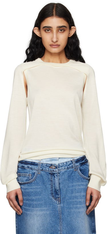 Sveter Helmut Lang Women's Shrug Knit Sweater Biela | SHRUG CREW, 0
