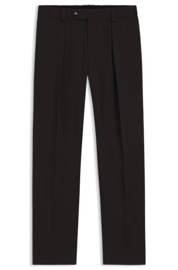 Nohavice BOSS BECKHAM micro-patterned trousers in cotton Čierna | 50554875