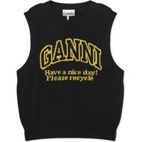 Sveter GANNI Graphic O-Neck Vest Čierna | K2091-99, 1