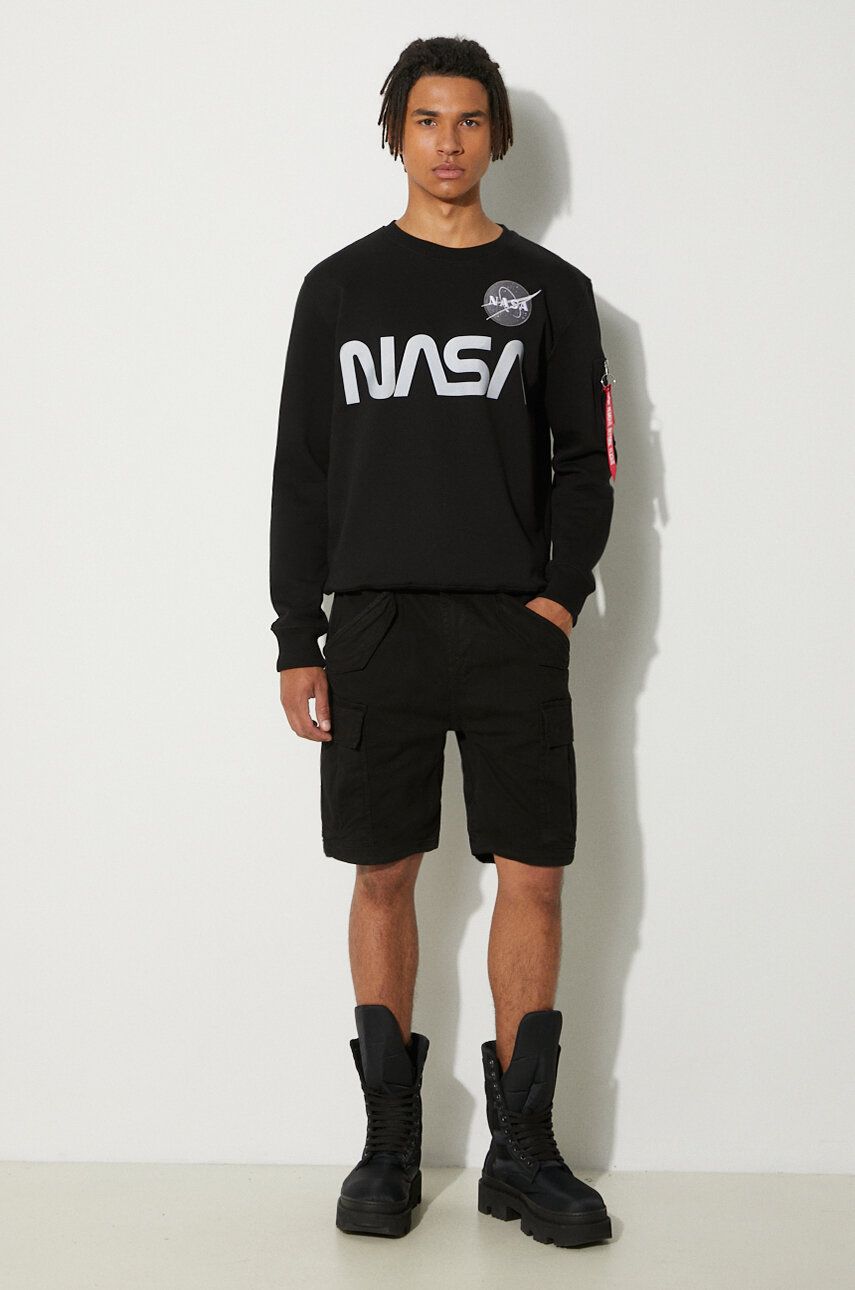 Sveter Alpha Industries NASA Reflective Crew Sweat Čierna | 178309-03, 1
