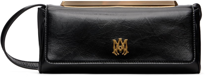 Kabelka AMIRI Leather 'MA' Gold-Tone Frame Clutch Čierna | AWBGCH1005