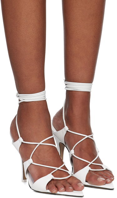 Starostlivosť o obuv The Attico Attico Renèe Lace-Up Heeled Sandals Biela | 231WS625 L001, 3