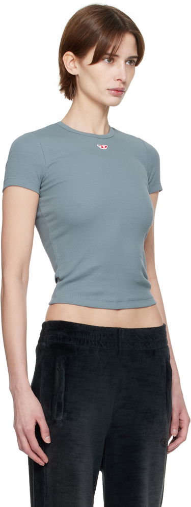 Crop Top Diesel Diesel T-Ele-Long-D Ribbed Cropped T-Shirt Modrá | A14961 0EJAI, 1