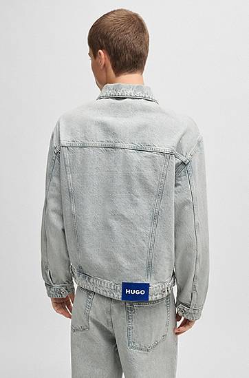 Bunda BOSS Stonewashed Denim Jacket Šedá | 50534538, 1