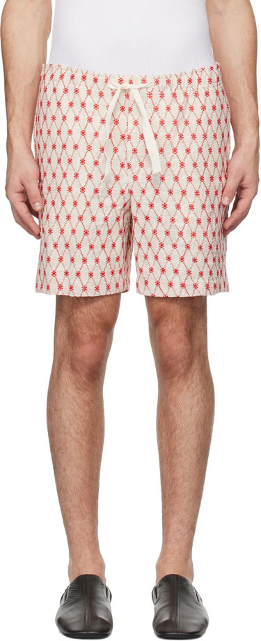 Šortky Orlebar Brown Orlebar Brown Alex Embroidered Drawstring Shorts Biela | 280061, 0