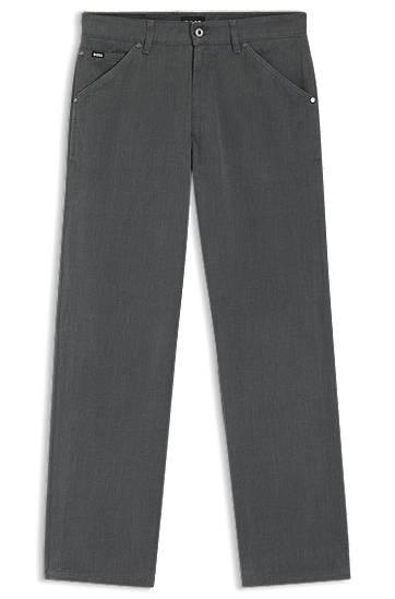 Džínsy BOSS Melange cotton denim jeans Šedá | 50549830