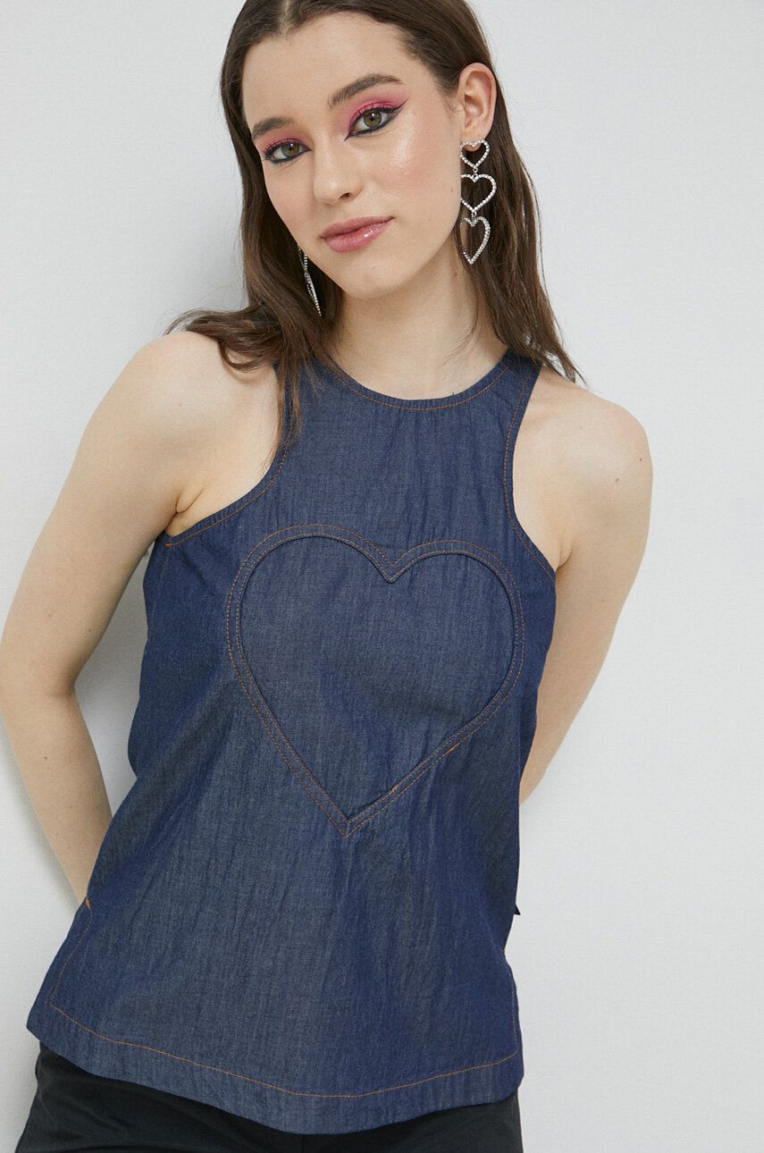 Košeľa Moschino Love tmavomodrá Navy | W.C.E69.00.T.174A, 0