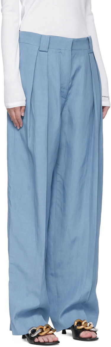 Nohavice Stella McCartney Stella McCartney Wide-Leg Viscose Trousers Modrá | 6045433STA49, 1