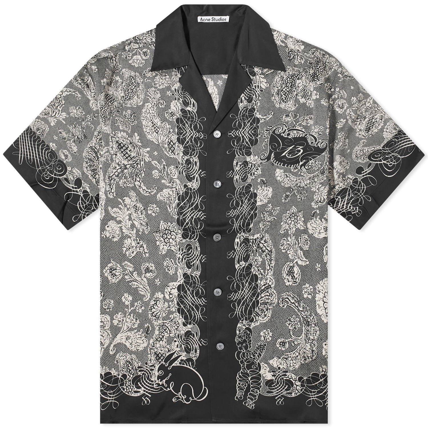 Košeľa Acne Studios Sowen Building Print Vacation Čierna | BB0587-BM9, 0
