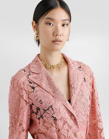 Pyžamo Dolce & Gabbana Dolce & Gabbana Floral Cordonetto Lace Pajama Shirt Ružová | F5R56THLM7LF0473, 3