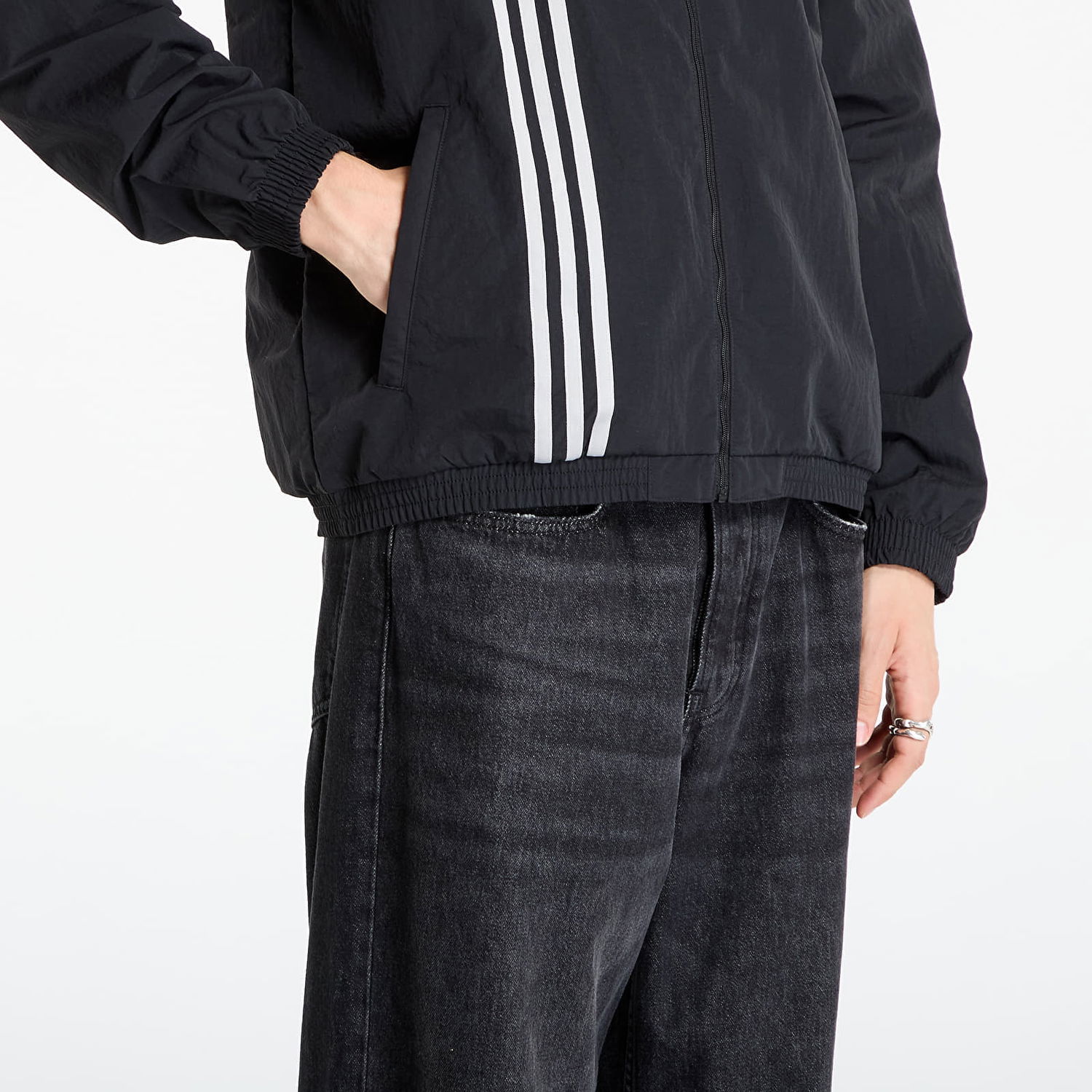 Bunda adidas Performance Firebird Front Stripes Track Jacket Čierna | JV9882, 1