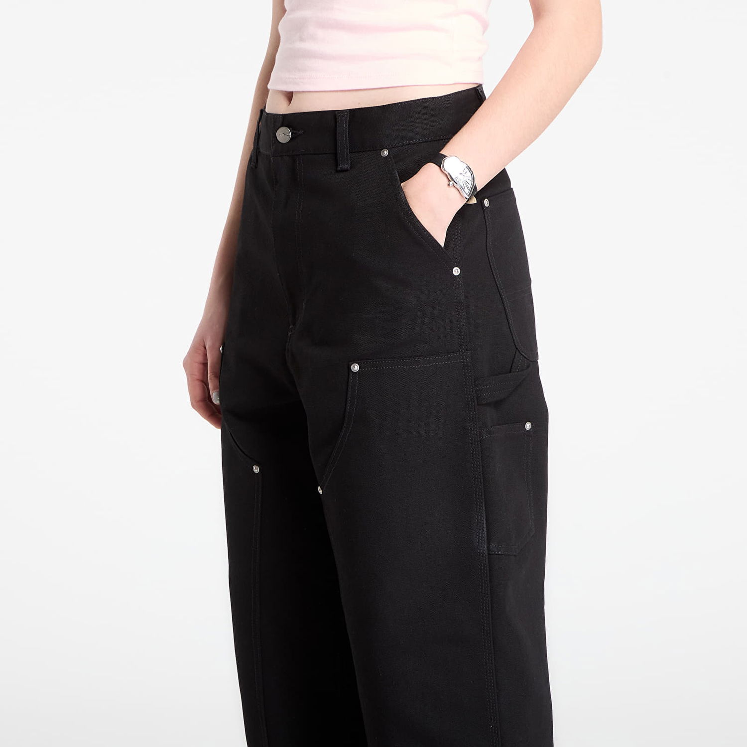 Nohavice Carhartt WIP Brandon Double Knee Wide Leg Pants Čierna | I036352.8901, 1