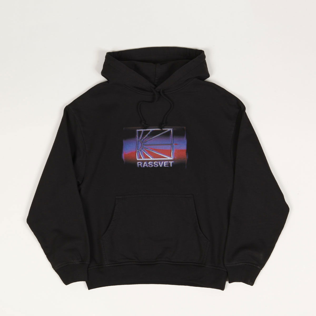 Mikina PACCBET Rassvet Glitch Hoodie Čierna | Rassvet-glitch-knit-hoodie-black, 1