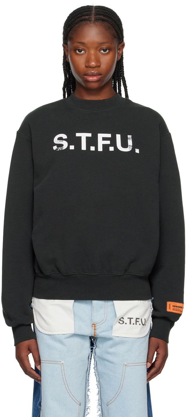 Mikina HERON PRESTON 'S.T.F.U.' Sweatshirt Čierna | HWBA014F23JER0091001, 0