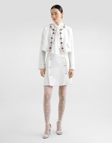 Košeľa Dolce & Gabbana Dolce & Gabbana Crepe De Chine Silk Sleeveless Blouse with Bow Biela | F7BD1TFUAGMW3789, 1