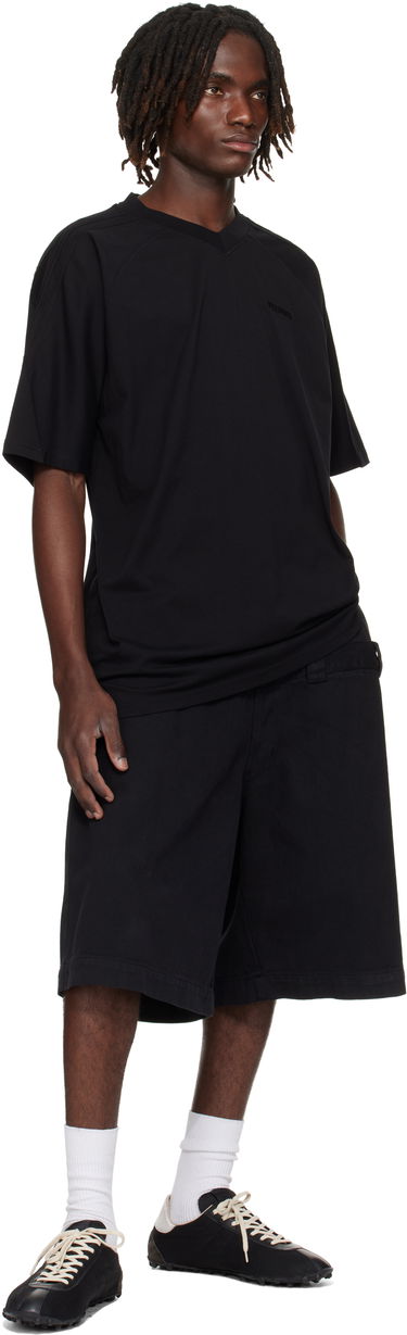 Tričko VETEMENTS Cut-Up V-Neck T-shirt Čierna | UH76TR260B, 3