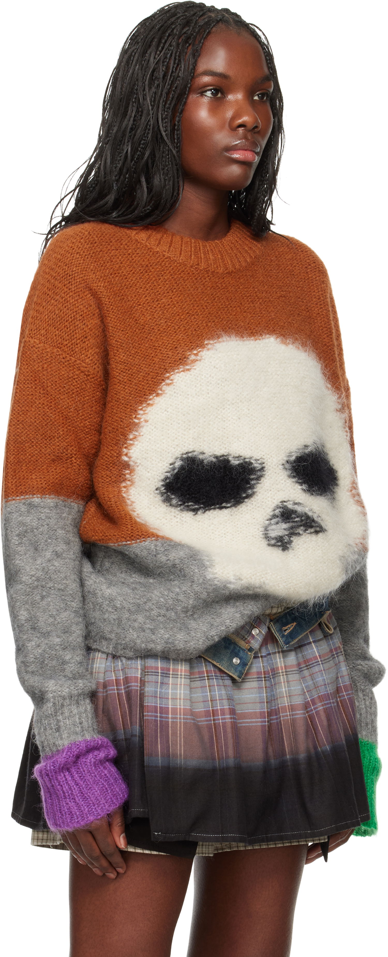 Sveter ERL Mohair Skull Sweater Hnedá | ERL09N004, 1
