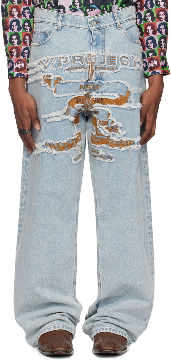Džínsy Y/PROJECT Blue 'Paris' Best' Jeans Modrá | 207PA005, 0