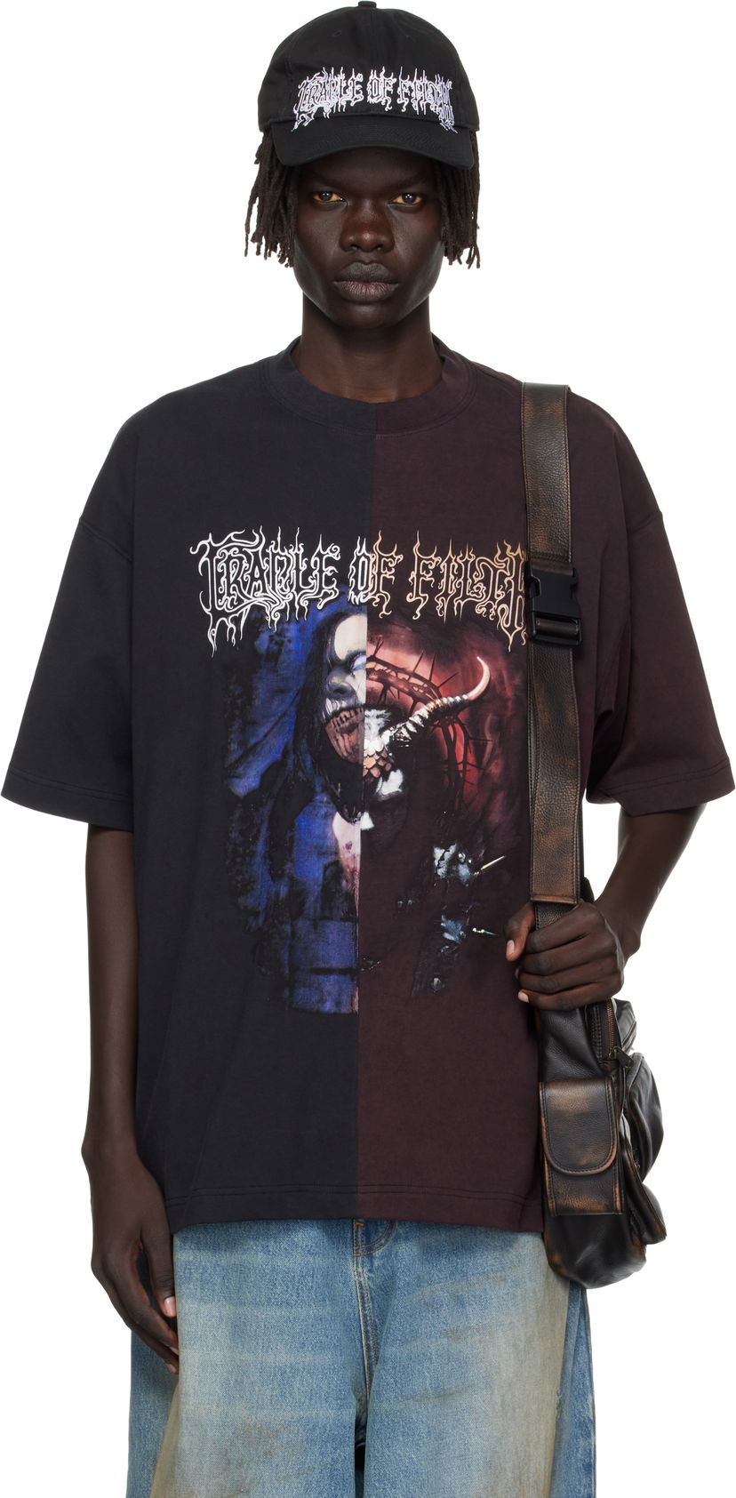 Tričko VETEMENTS Vetements Cradle of Filth Cut-Up Oversized T-Shirt Čierna | UCF76TR900BR