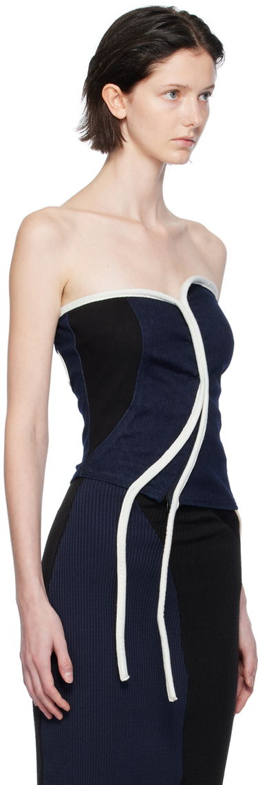 Tielko Ottolinger Ottolinger Asymmetric Denim Tank Top Modrá | 1703411, 1