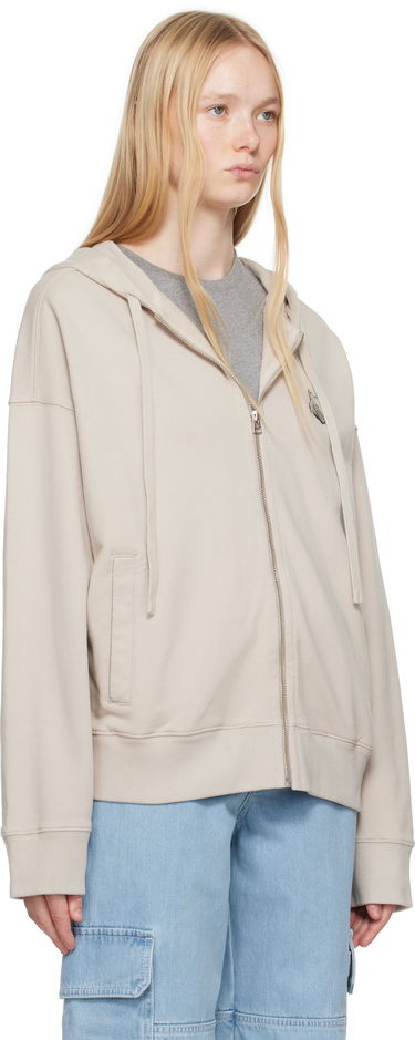 Mikina MAISON KITSUNÉ Maison Kitsuné Bold Fox Head Patch Oversize Fullzip Hoodie Béžová | OM02138KM0001, 4