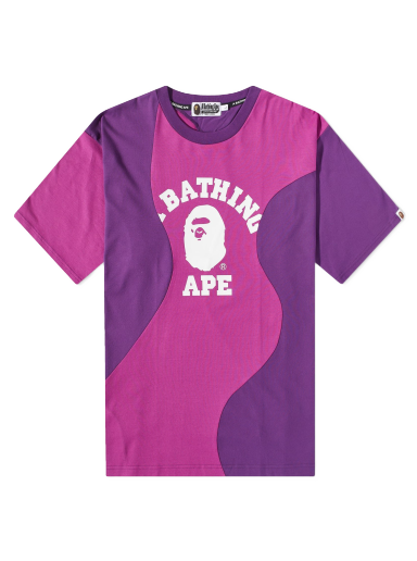 Tričko BAPE Cutting College Relaxed Fit T-Shirt Purple Fialová | 001CSJ301011M-PPL