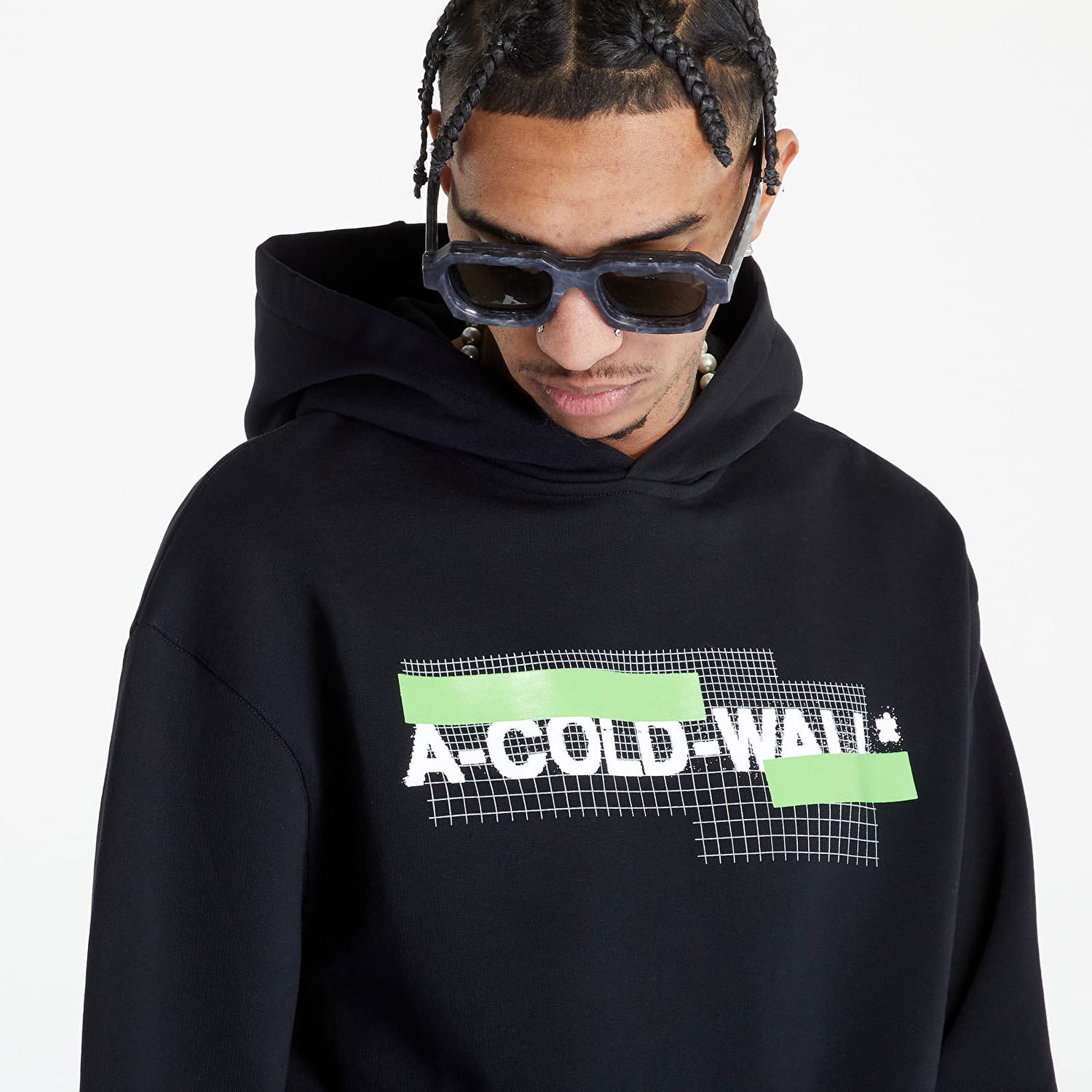 Mikina A-COLD-WALL* Grid Logo Hoodie Čierna | ACWMW104 Black, 0