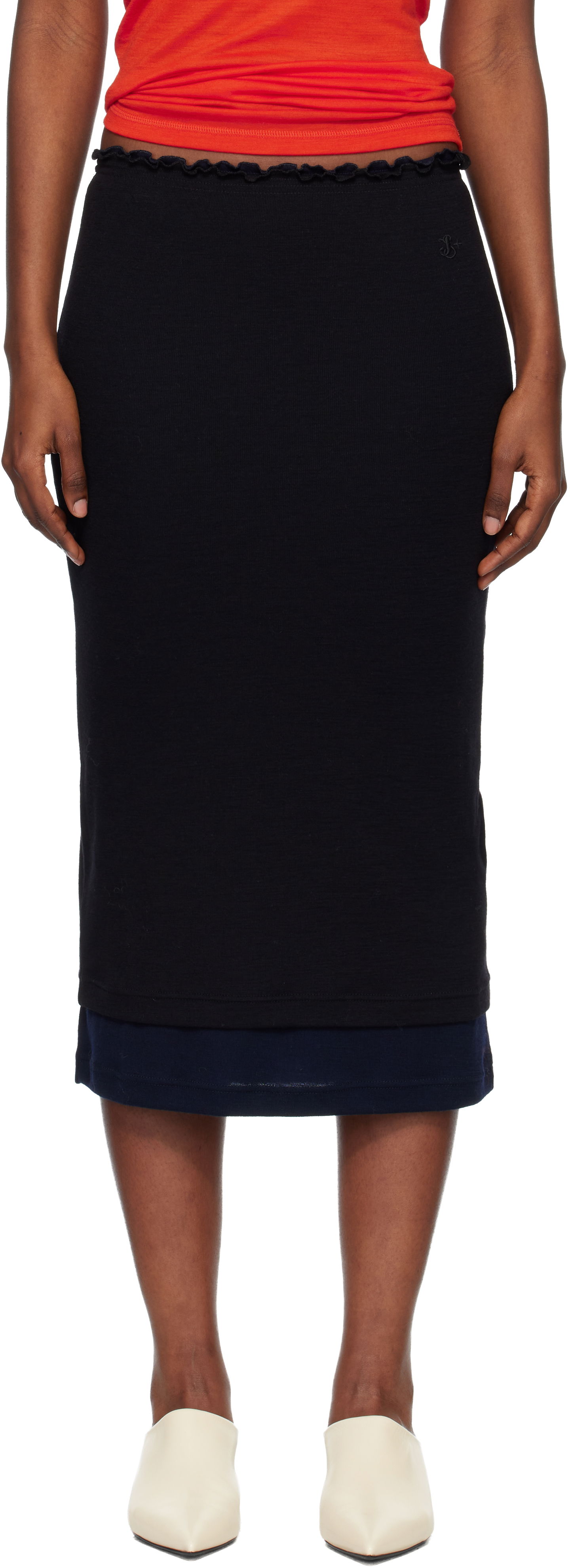 Double Layer Midi Skirt