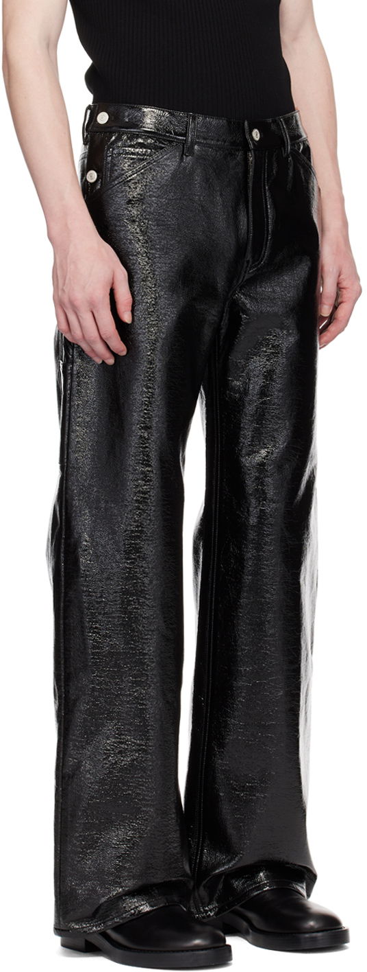 Cargo nohavice Courrèges Sailor Black Vinyl Trousers Čierna | 124CPA188VY0014, 1