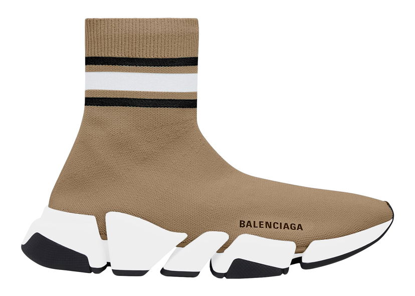 Tenisky a topánky Balenciaga Balenciaga Speed 2.0 Recycled Knit Stripes Hnedá | 674617W2F619119