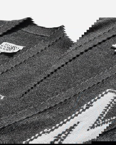 Sveter Maison Margiela Two-in-One Knit V-Neck Cardigan with Varsity Letter M Šedá | SH0HP0012 855M, 3