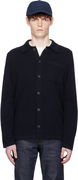 Matti Collared Button-Front Knit Cardigan with Chest Pocket