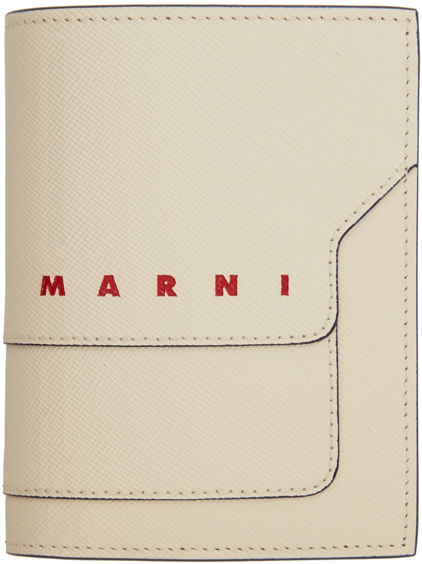 Peňaženka Marni Marni Saffiano Bifold Wallet Béžová | PFMOQ14U26 LV520, 0