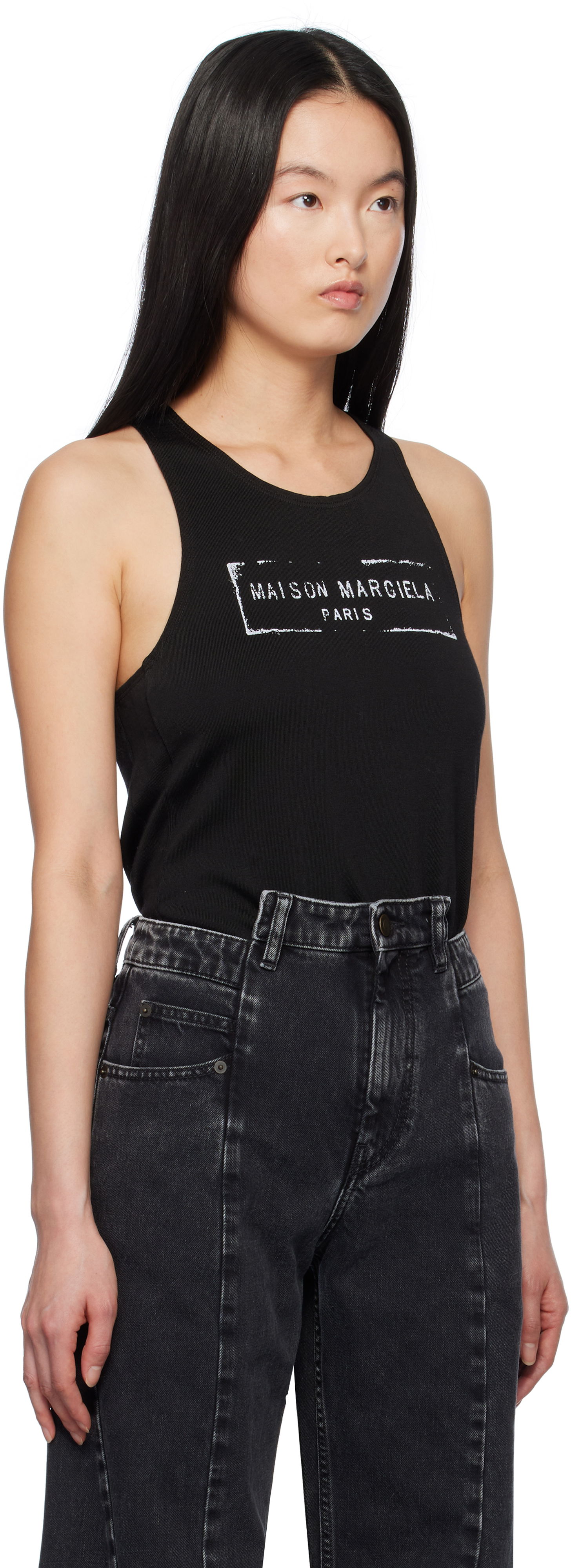 Tielko Maison Margiela Maison Margiela Logo Tank Top Čierna | S51NL0048 S24522, 1