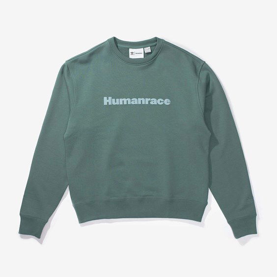 Mikina adidas Originals Pharell Williams x Basics Crew Zelené | HK6694, 0