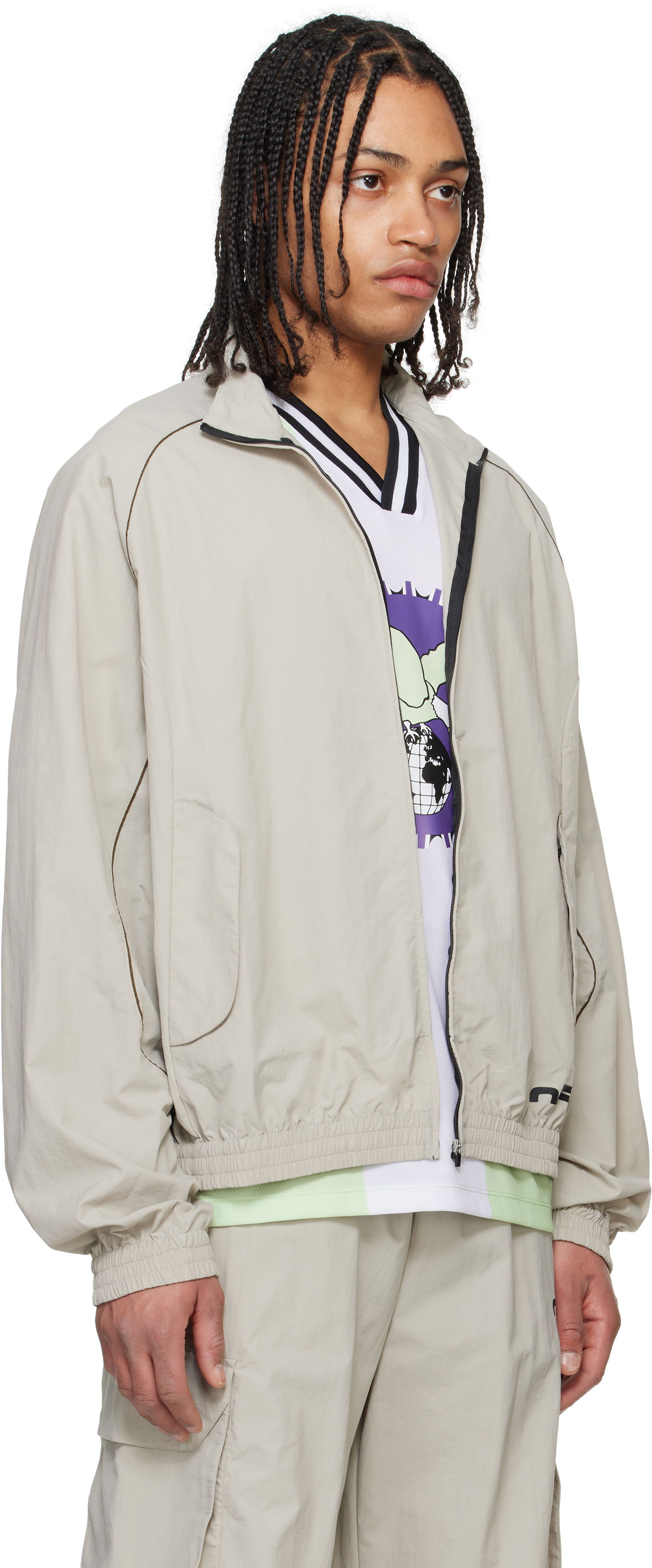 Vetrovka Off-White Off-White Split Track Jacket Béžová | OMBD05AS25FAB0010500, 1