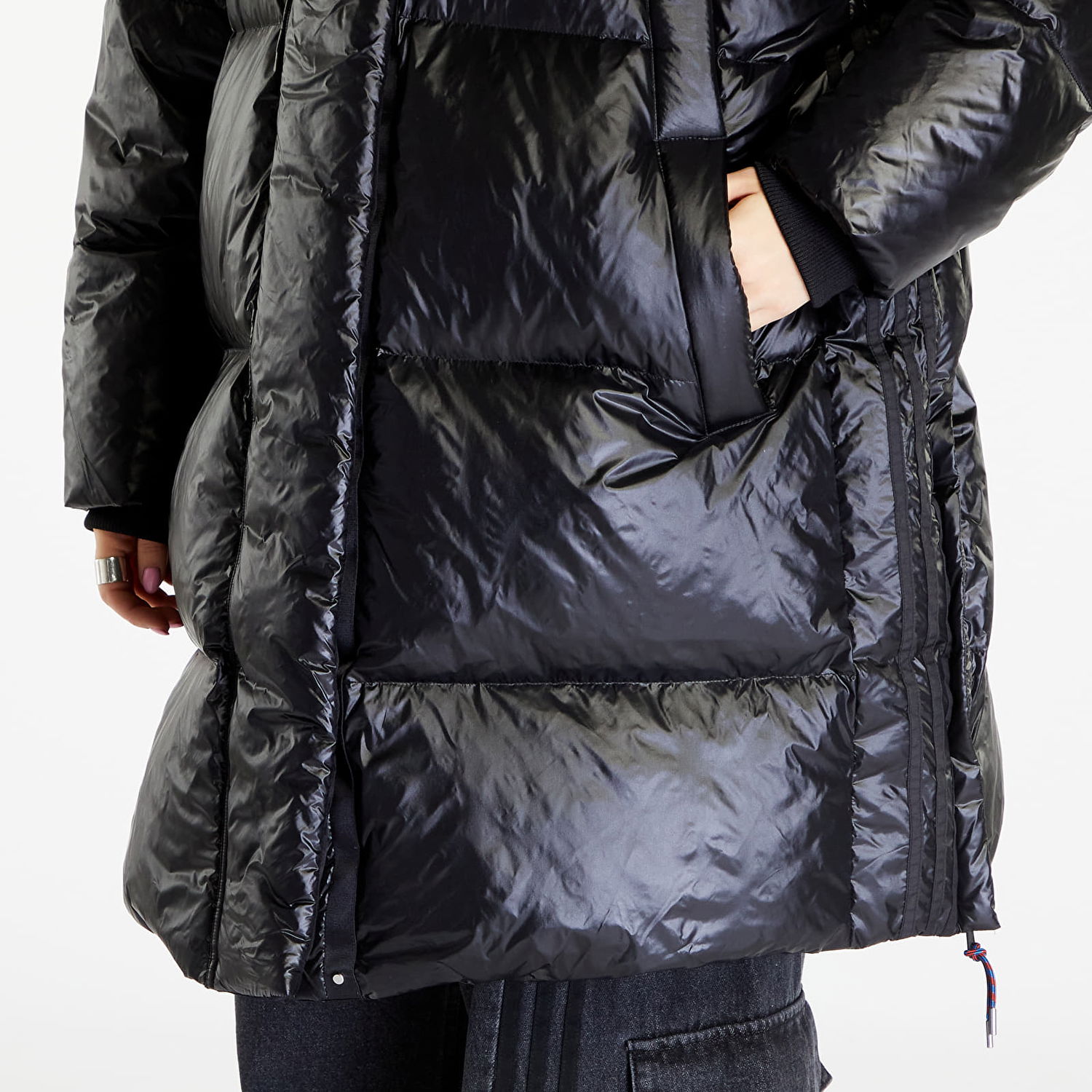 Prešívaná bunda adidas Originals Long Puffer Jacket Čierna | IR7119, 1