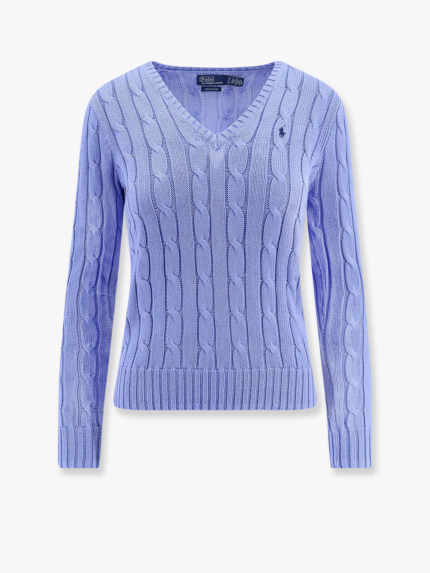 Sveter Polo by Ralph Lauren Cable Knit V-Neck Sweater Modrá | 211891641003, 0