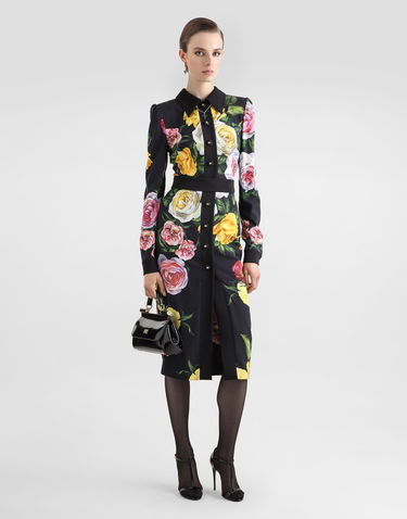 Šaty Dolce & Gabbana Dolce & Gabbana Peony and Rose Print Cady Shirt Dress Rôznofarebný | F6TLDTFSRPHHN5IY, 1