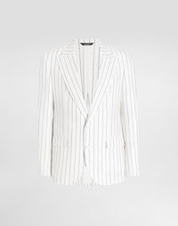Dolce & Gabbana Single-Breasted Pinstripe Linen-Blend Jacket