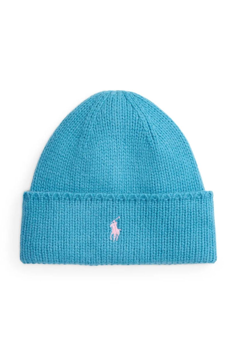 Kulicha Polo by Ralph Lauren Wool Beanie WOOL PONY Modrá | 455954355009