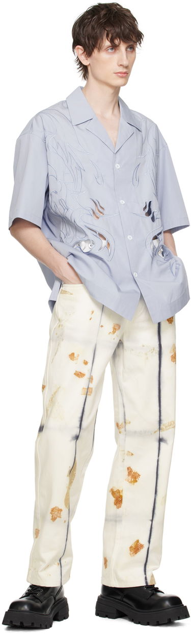 Košeľa Feng Chen Wang Feng Chen Wang Cutouts Shirt Modrá | FMS17SR04, 3