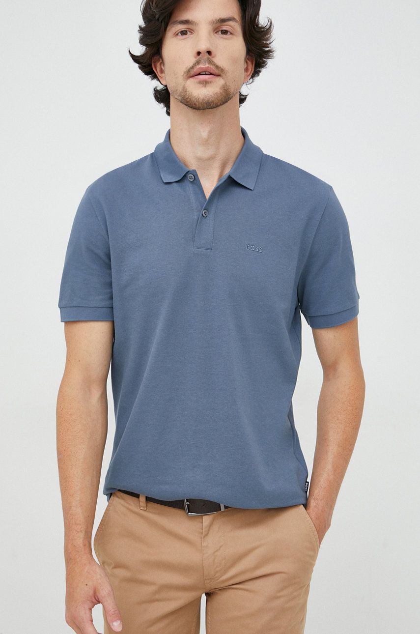 Polo tričko BOSS Cotton Polo Shirt Modrá | 50468301, 0