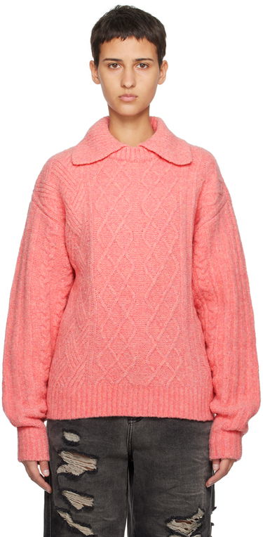 Sveter ADER ERROR Long Sleeve Cable Knit Polo Sweater Ružová | BMADFWKT0102PK, 0