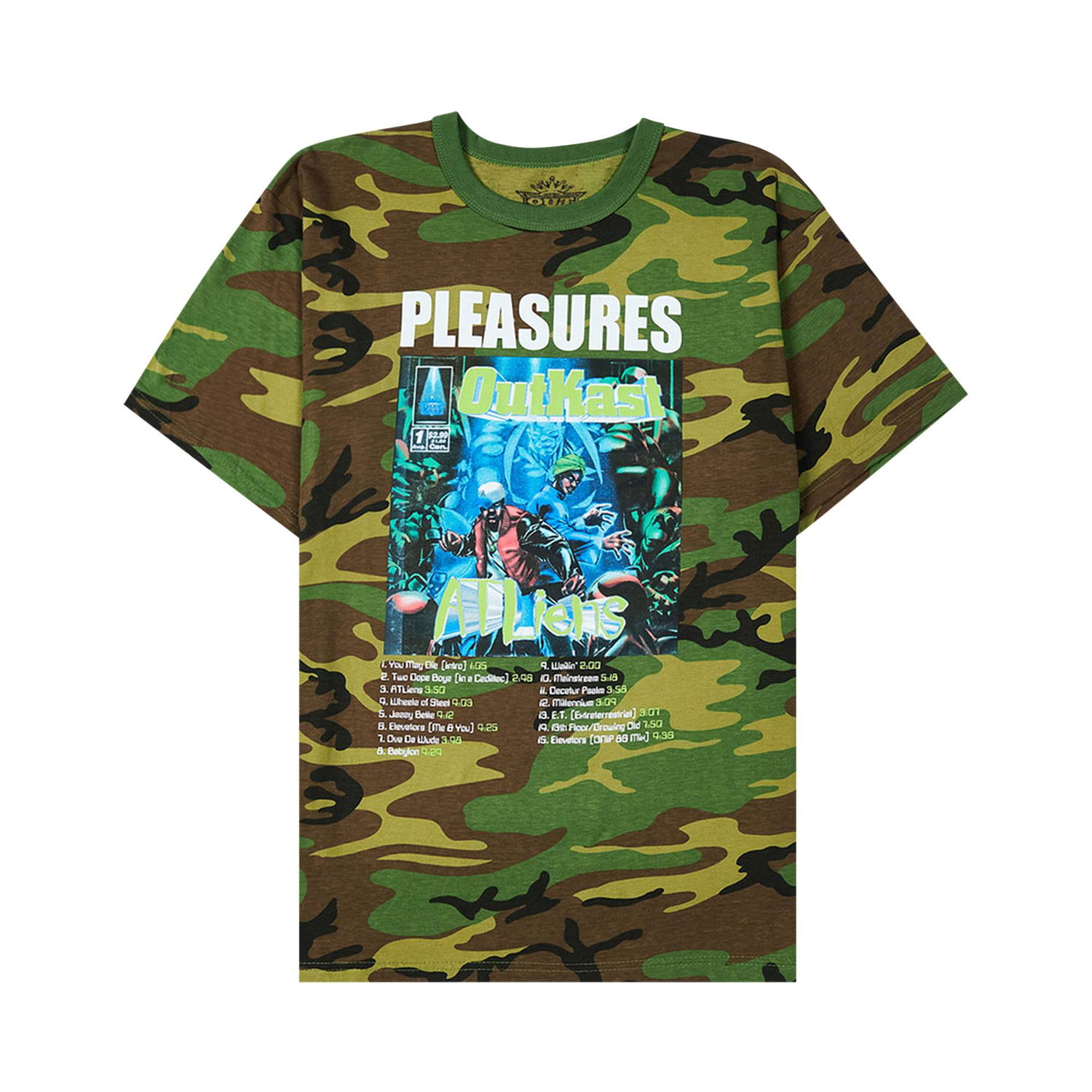 Tričko Pleasures Atliens T-Shirt Rôznofarebný | P22SP040 CAMO, 1
