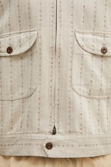 Bunda Human Made Herringbone Zip-Up Work Jacket Béžová | HM28JK014, 3