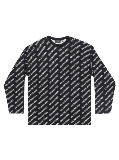 Mikina Balenciaga All-Over Crewneck Čierna | 702952 T3233 1070