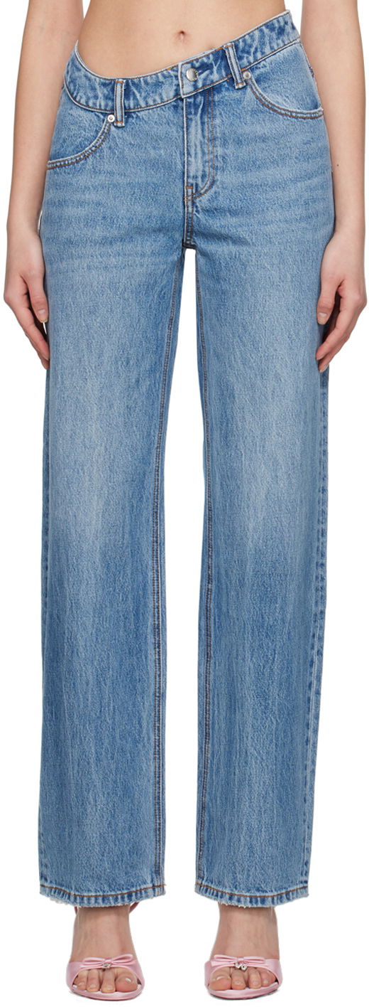 Džínsy Alexander Wang Alexander Wang Asymmetric Slouchy Jeans Modrá | 4DC2234548, 0