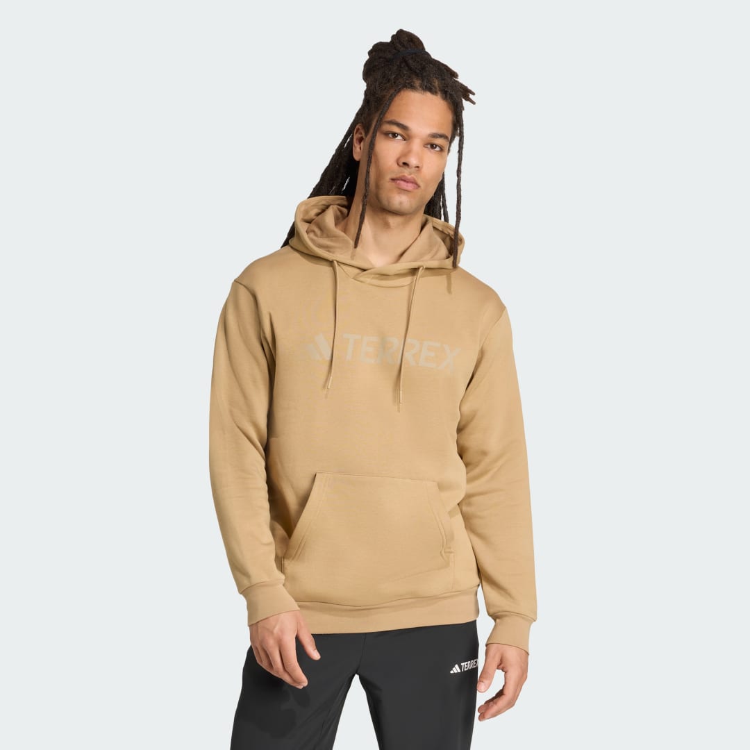 Mikina adidas Performance Terrex Multi Large Logo Hoodie Béžová | JM2821, 0